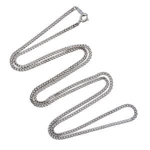 Vintage Sterling Silver 925 Curb Link Chain Necklace 24"